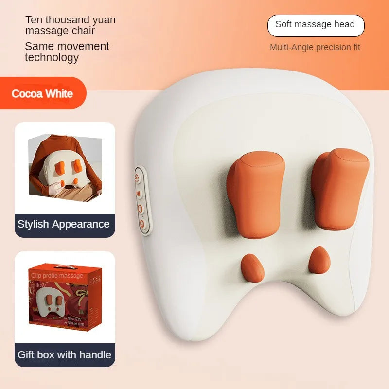 Trapezius Electric Massage Pillow Wireless Car and Home Massager Heating Waist Neck Leg Cervical Shiatsu Kneading