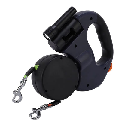 Automatic Retractable Dog Leash Built in LED Light Stretch Resistant Comfortable Grip Pet Traction Leash for Medium Small Dogs
