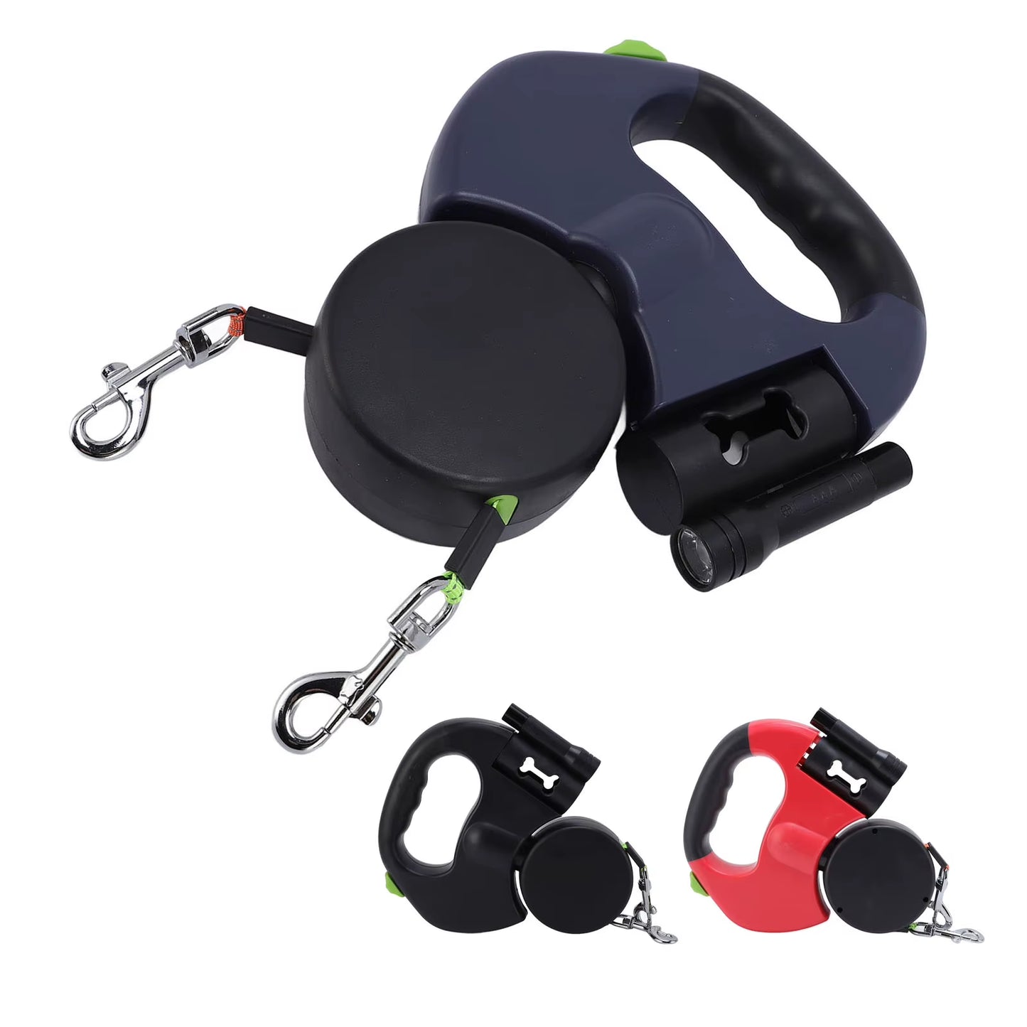 Automatic Retractable Dog Leash Built in LED Light Stretch Resistant Comfortable Grip Pet Traction Leash for Medium Small Dogs